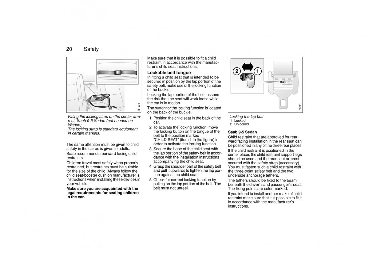 Saab 9 5 I 1 YS3E owners manual / page 20