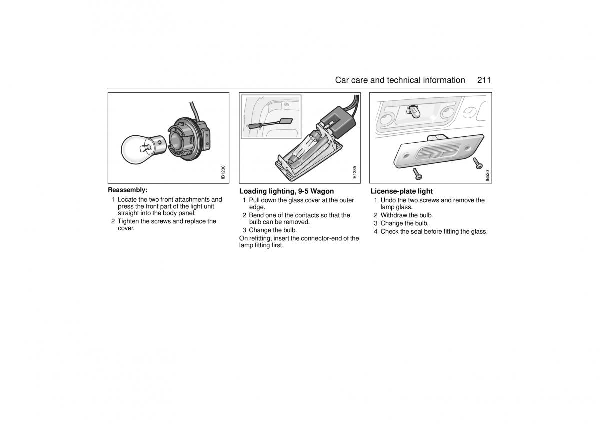 Saab 9 5 I 1 YS3E owners manual / page 211