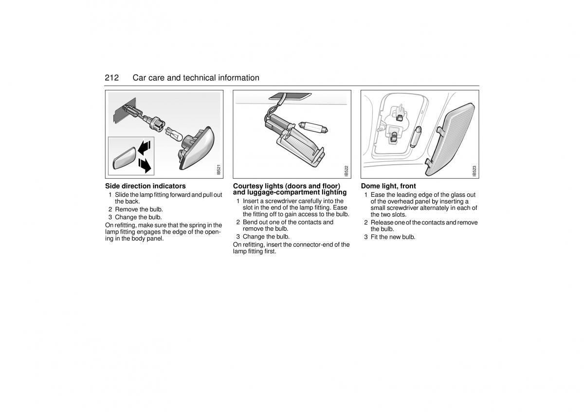 Saab 9 5 I 1 YS3E owners manual / page 212