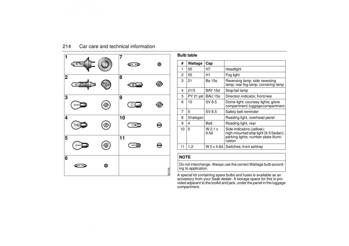 Saab 9 5 I 1 YS3E owners manual / page 214