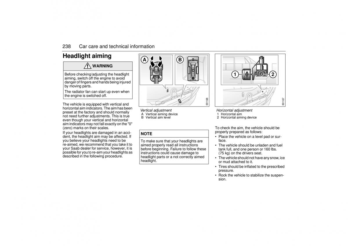 Saab 9 5 I 1 YS3E owners manual / page 238