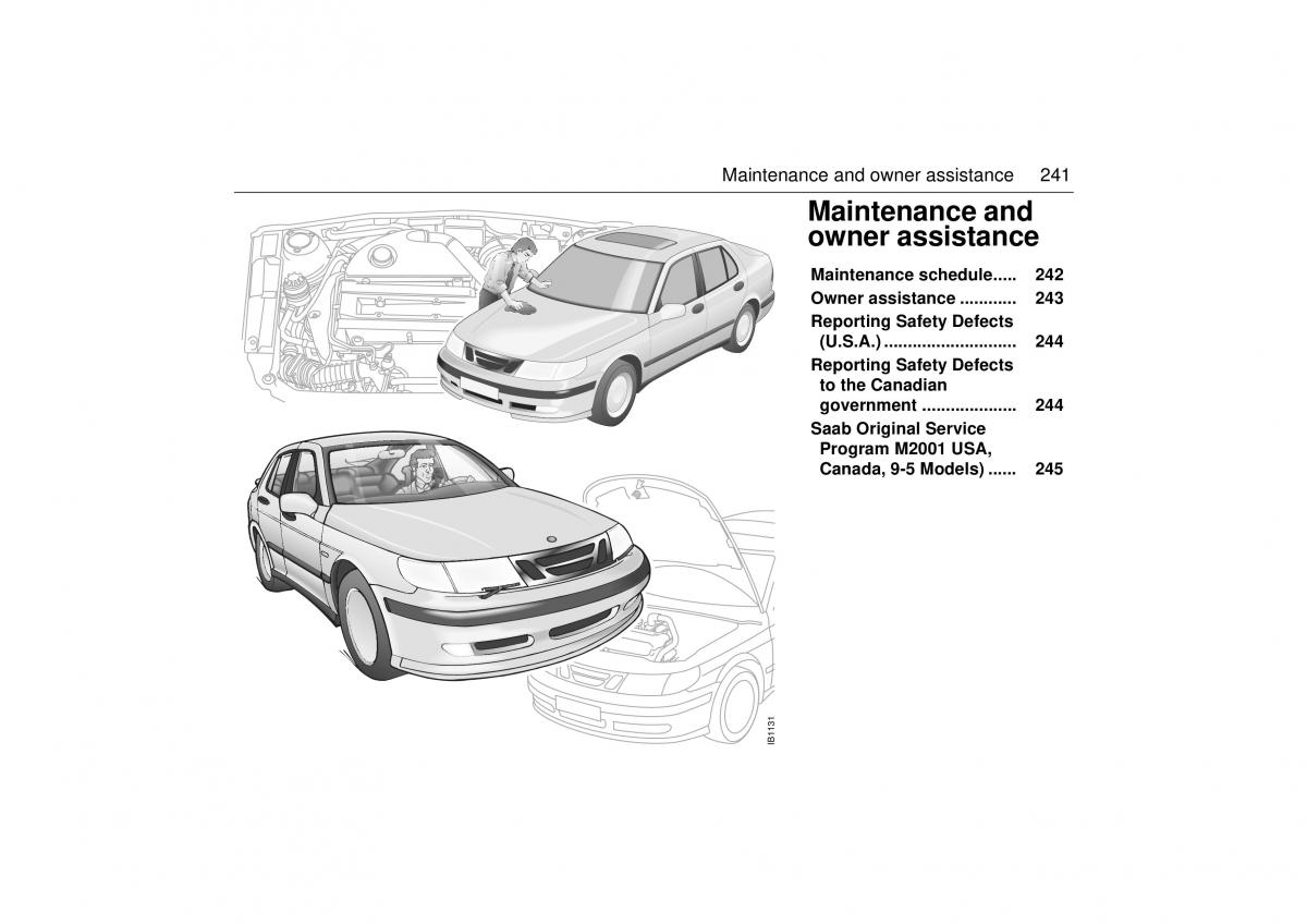 Saab 9 5 I 1 YS3E owners manual / page 241