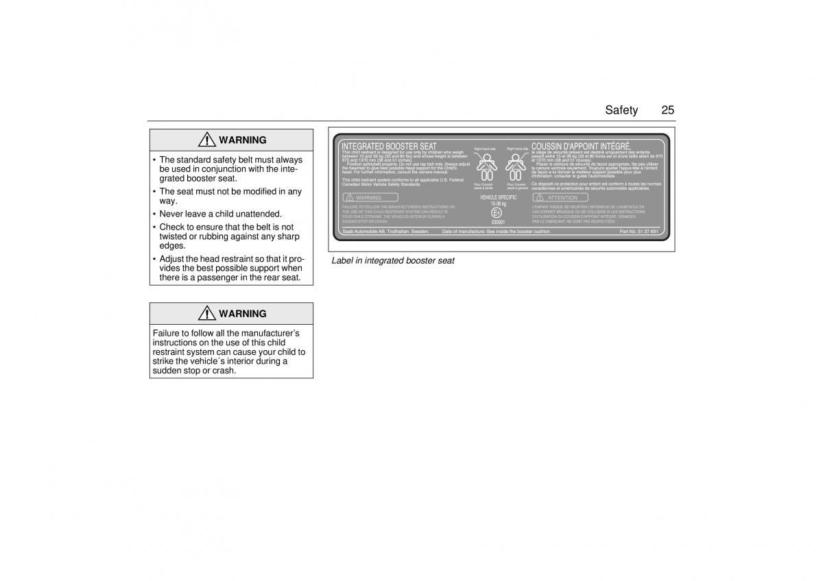 Saab 9 5 I 1 YS3E owners manual / page 25