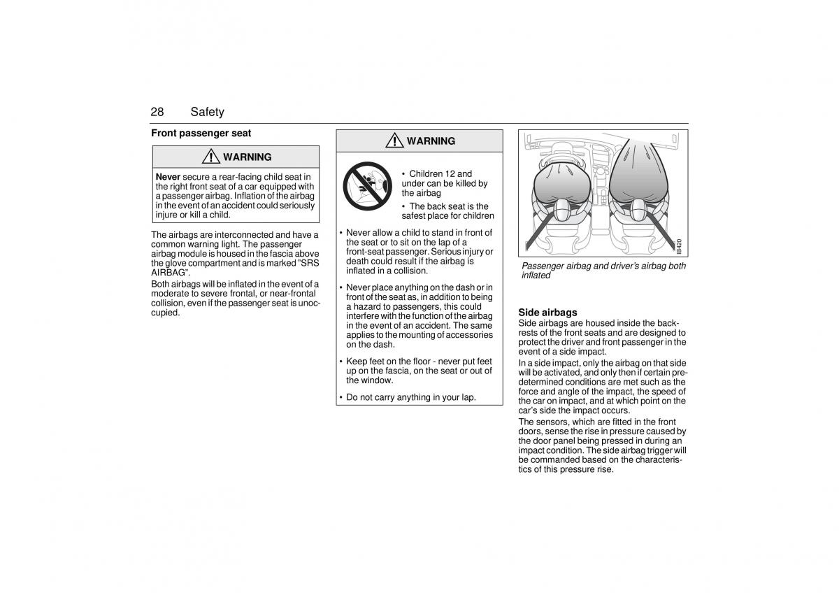 Saab 9 5 I 1 YS3E owners manual / page 28