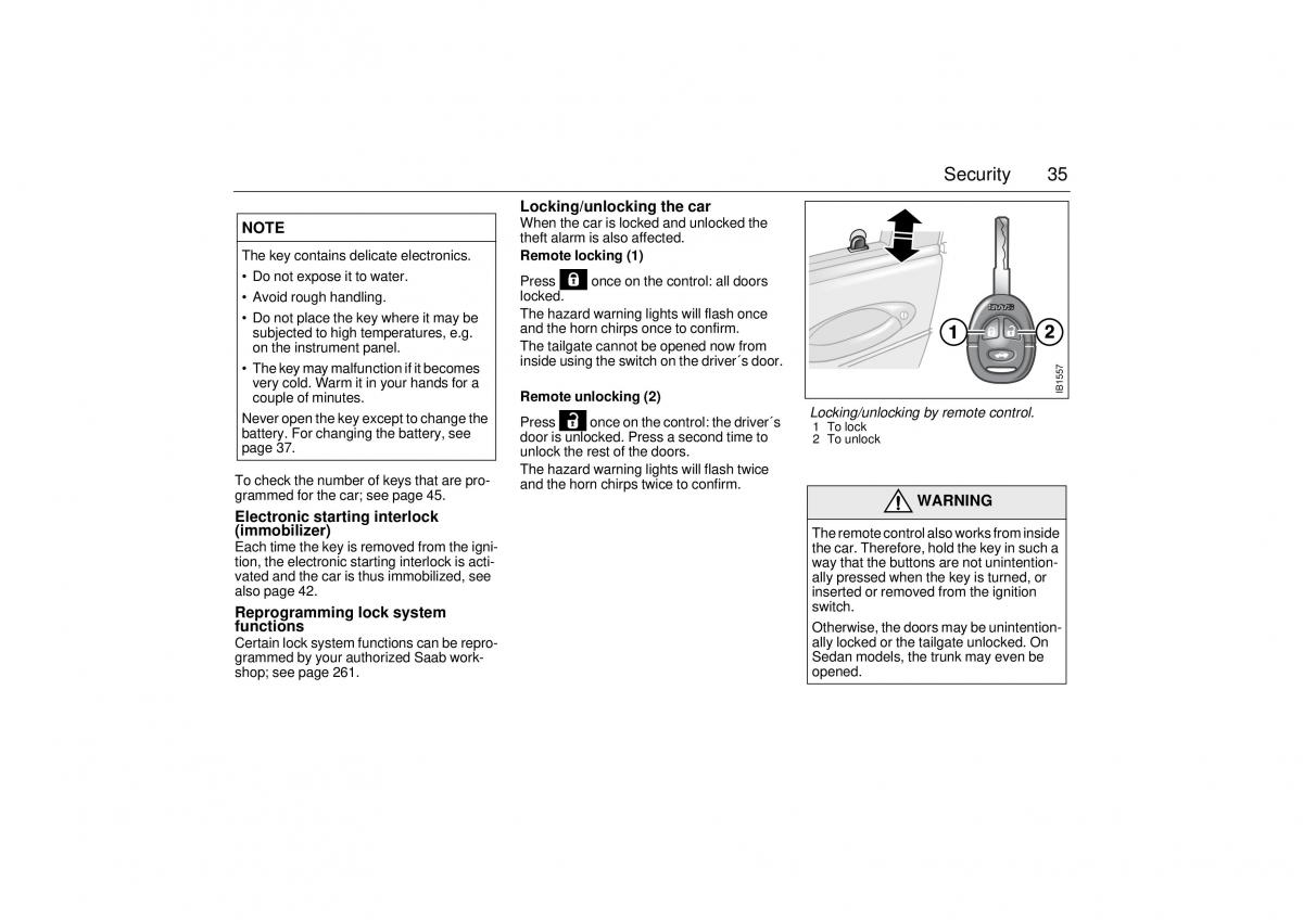 Saab 9 5 I 1 YS3E owners manual / page 35