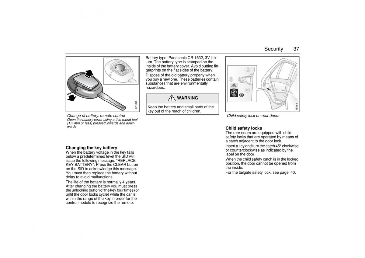 Saab 9 5 I 1 YS3E owners manual / page 37