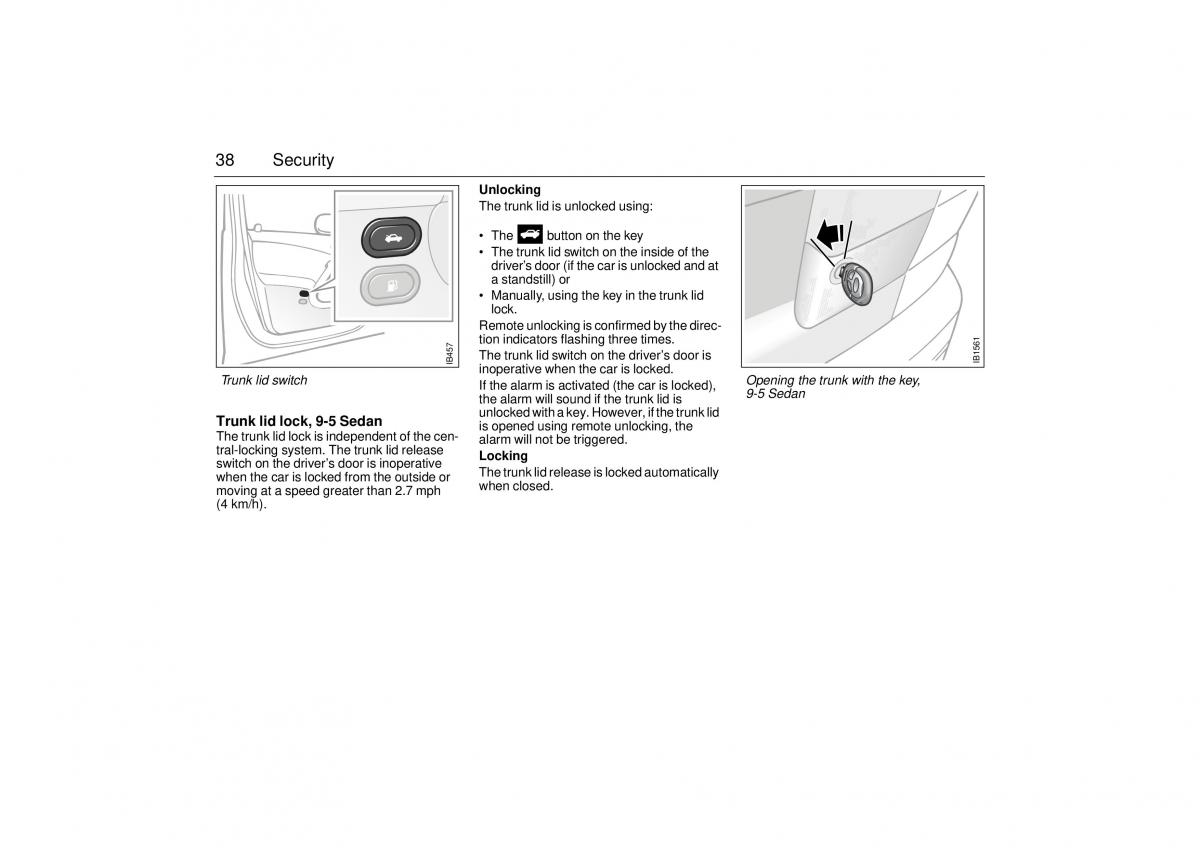 Saab 9 5 I 1 YS3E owners manual / page 38