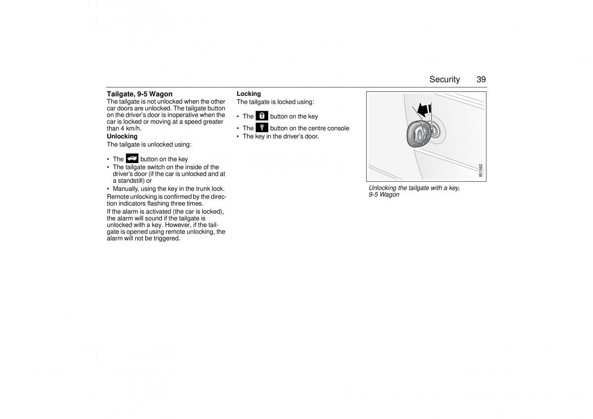 Saab 9 5 I 1 YS3E owners manual / page 39