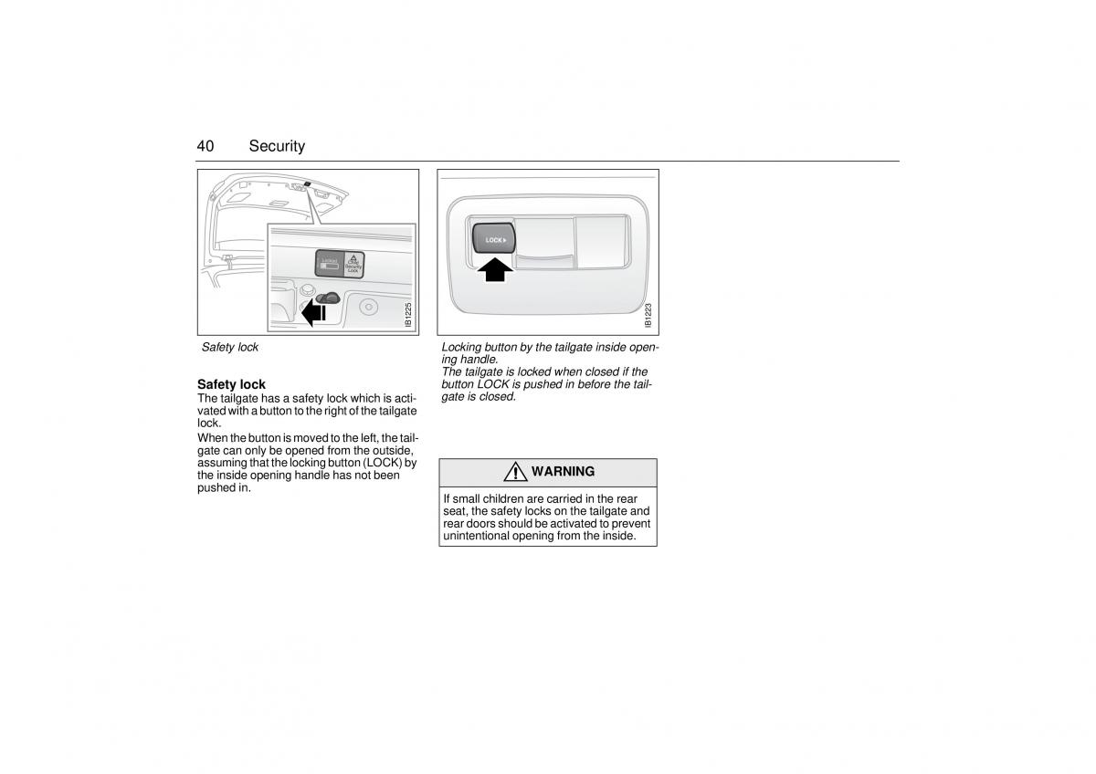 Saab 9 5 I 1 YS3E owners manual / page 40