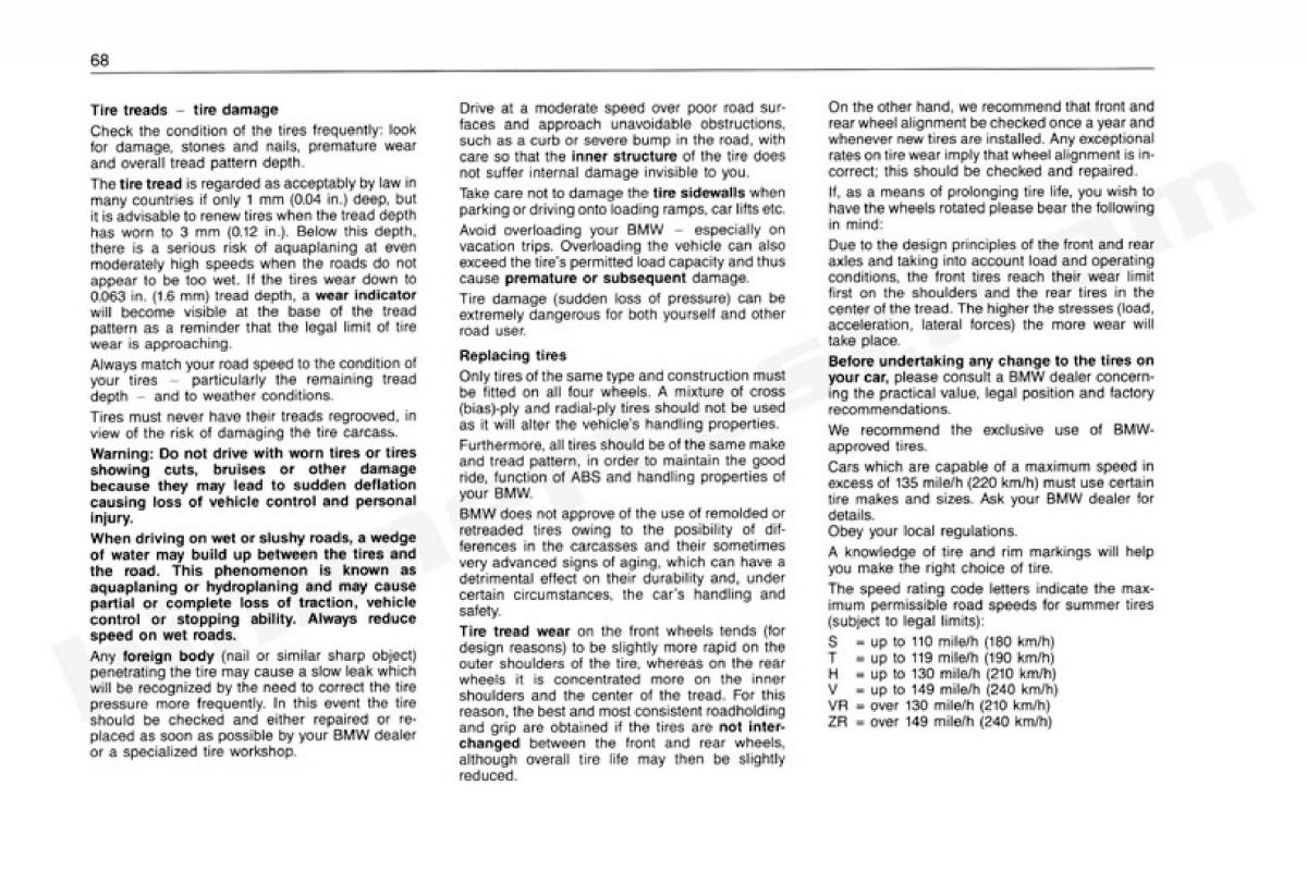 BMW 3 E30 owners manual / page 69