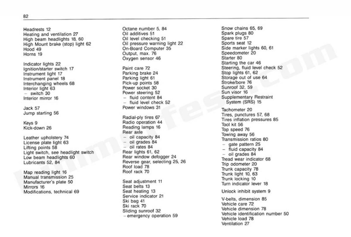 manual  BMW 3 E30 owners manual / page 83