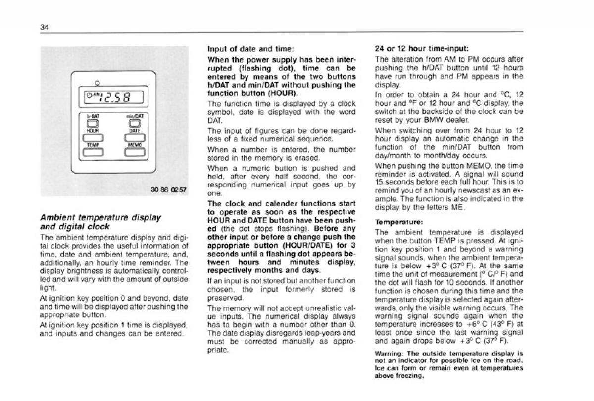 BMW 3 E30 owners manual / page 35