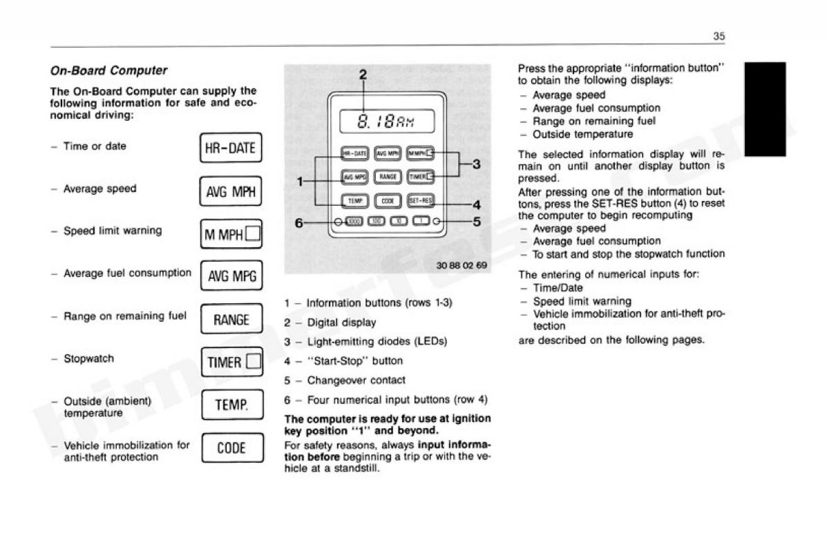 BMW 3 E30 owners manual / page 36