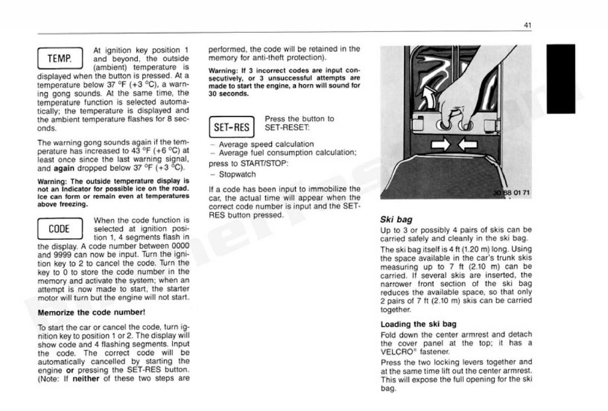 BMW 3 E30 owners manual / page 42