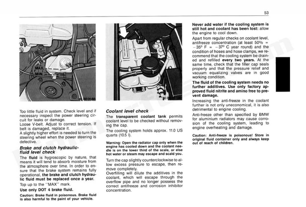 BMW 3 E30 owners manual / page 54