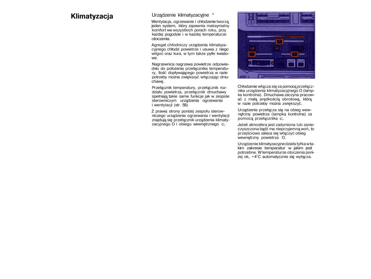 Opel Vectra A Vauxhall Cavalier instrukcja obslugi / page 62