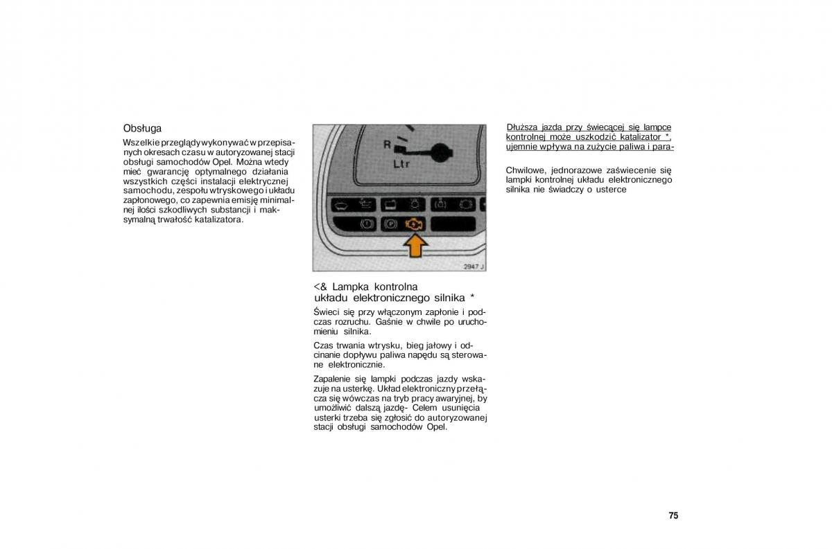 Opel Vectra A Vauxhall Cavalier instrukcja obslugi / page 75