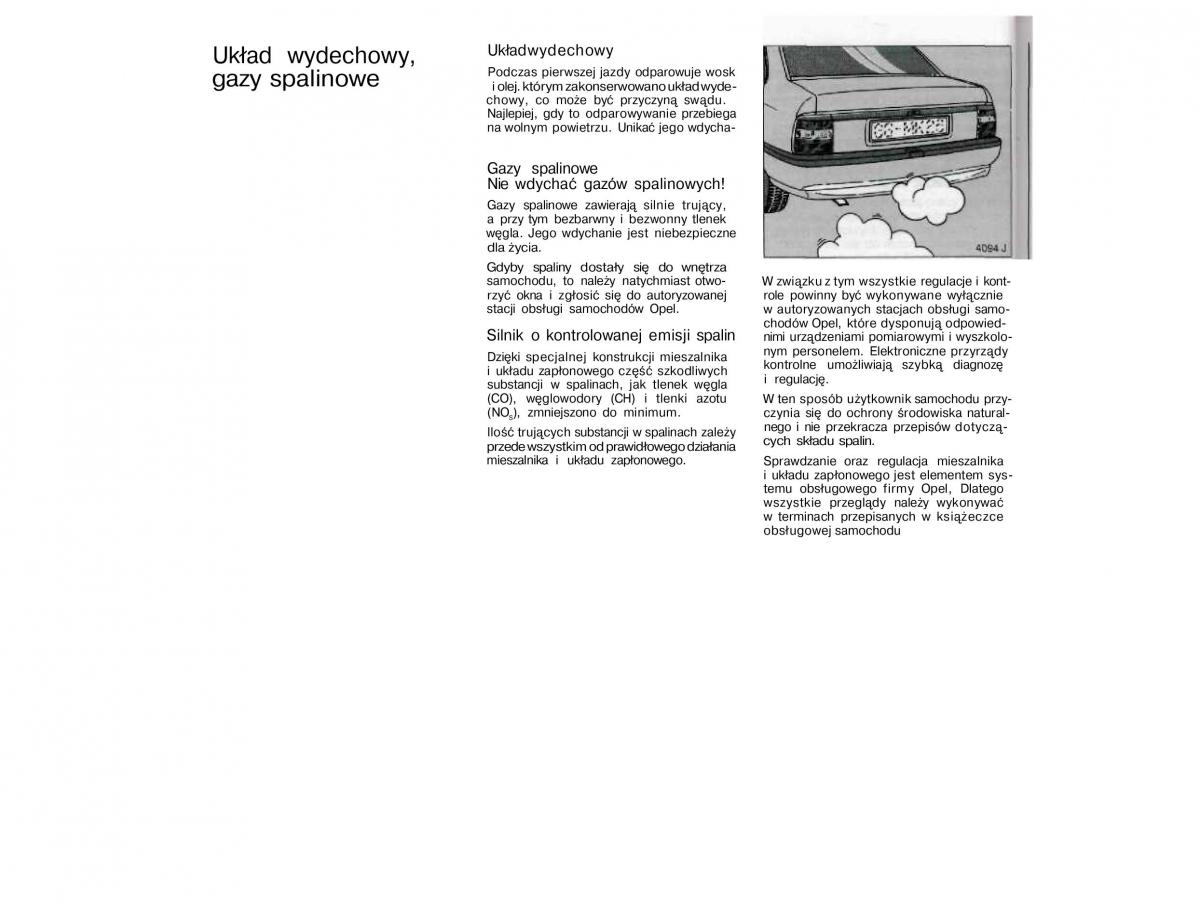 Opel Vectra A Vauxhall Cavalier instrukcja obslugi / page 76