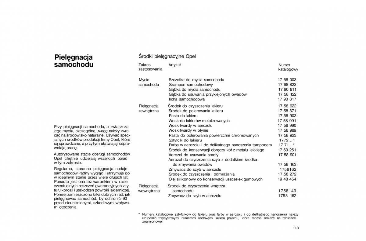 Opel Vectra A Vauxhall Cavalier instrukcja obslugi / page 113