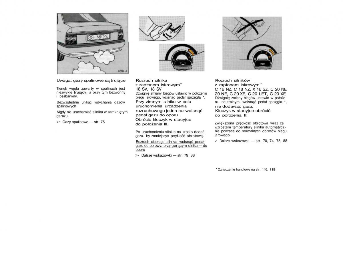 Opel Vectra A Vauxhall Cavalier instrukcja obslugi / page 20