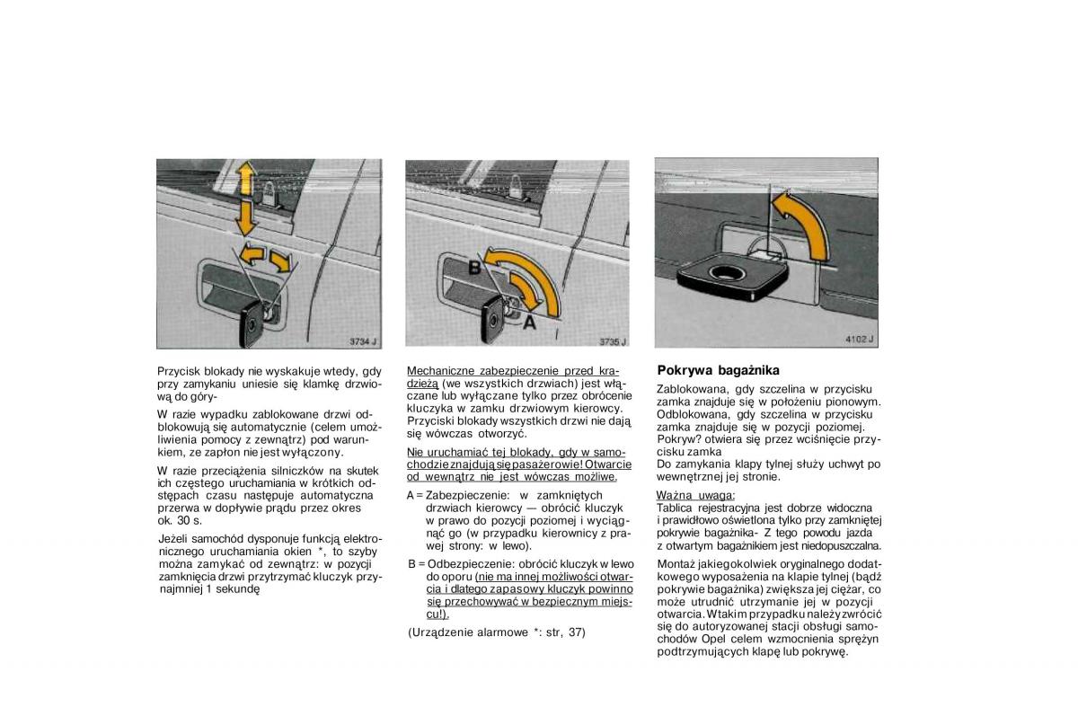 Opel Vectra A Vauxhall Cavalier instrukcja obslugi / page 35