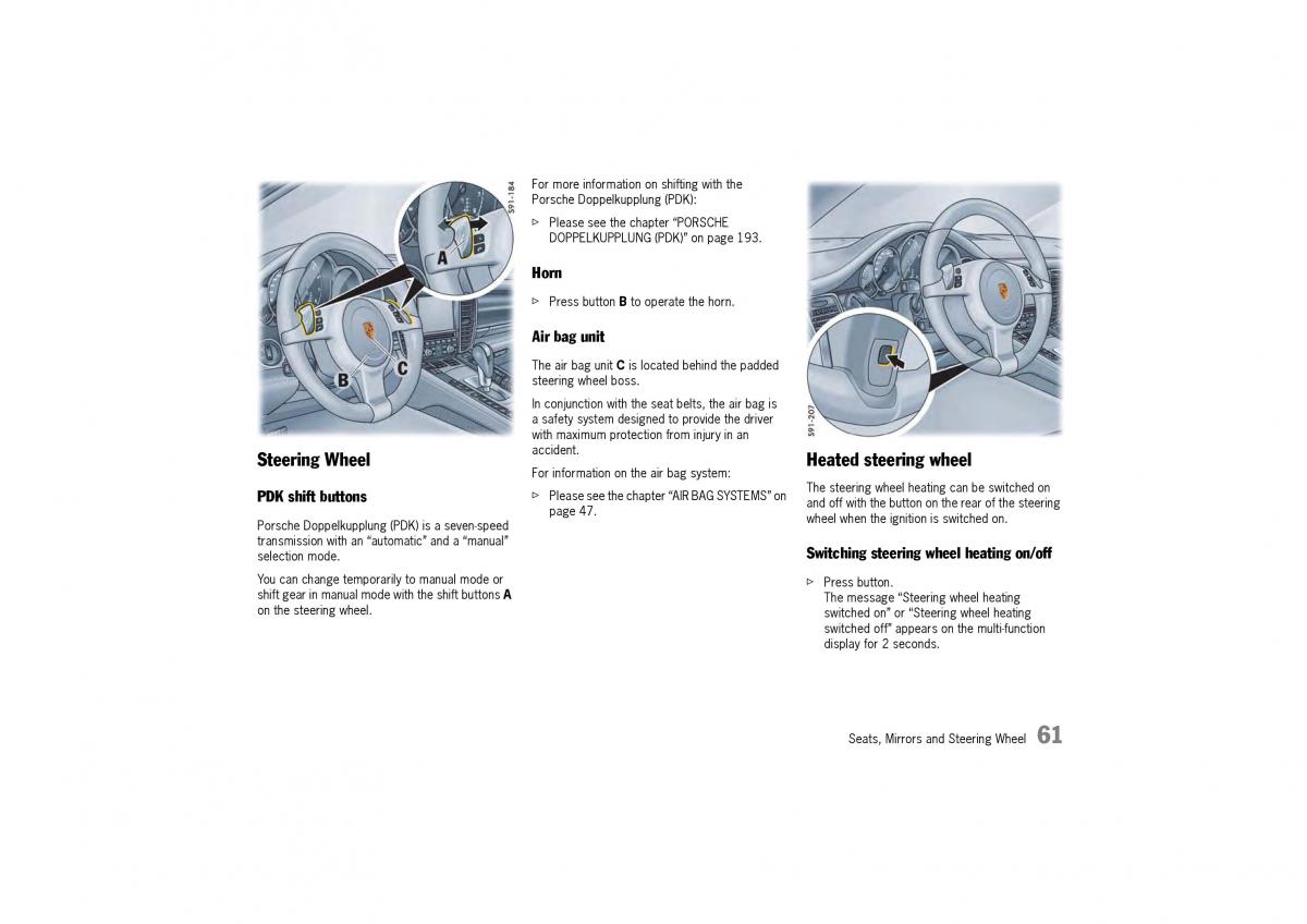 Porsche Panamera 970 owners manual / page 63