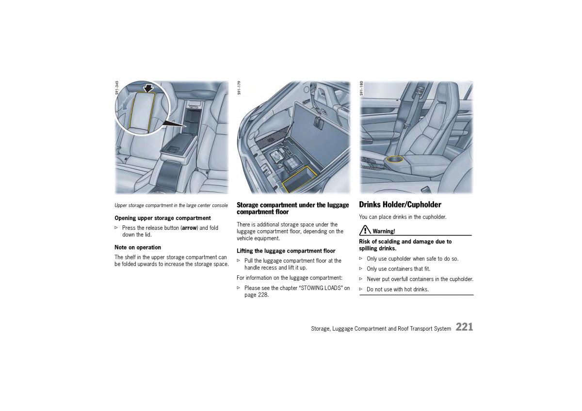 Porsche Panamera 970 owners manual / page 223