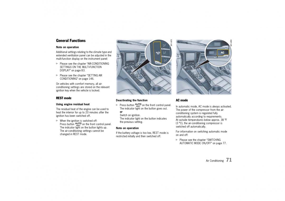 Porsche Panamera 970 owners manual / page 73