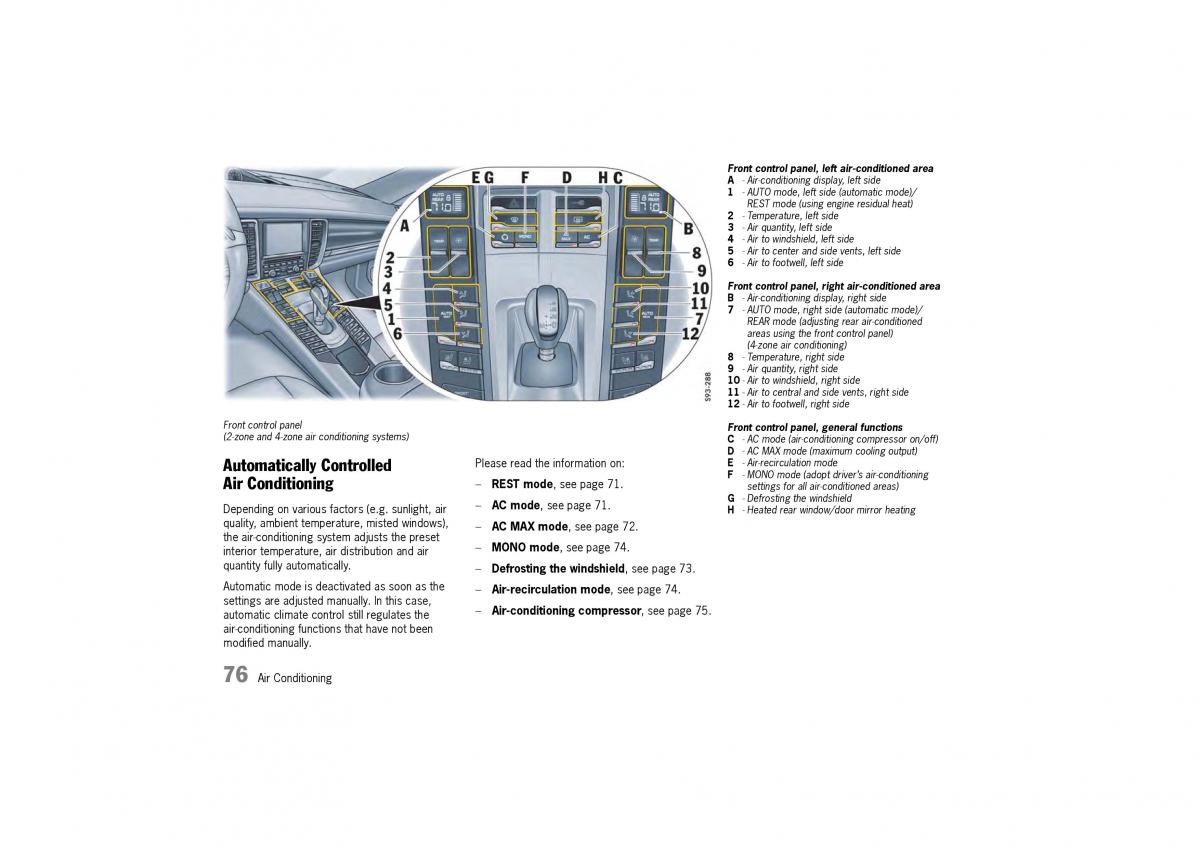 Porsche Panamera 970 owners manual / page 78