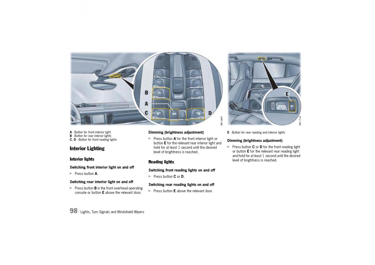 Porsche Panamera 970 owners manual / page 100