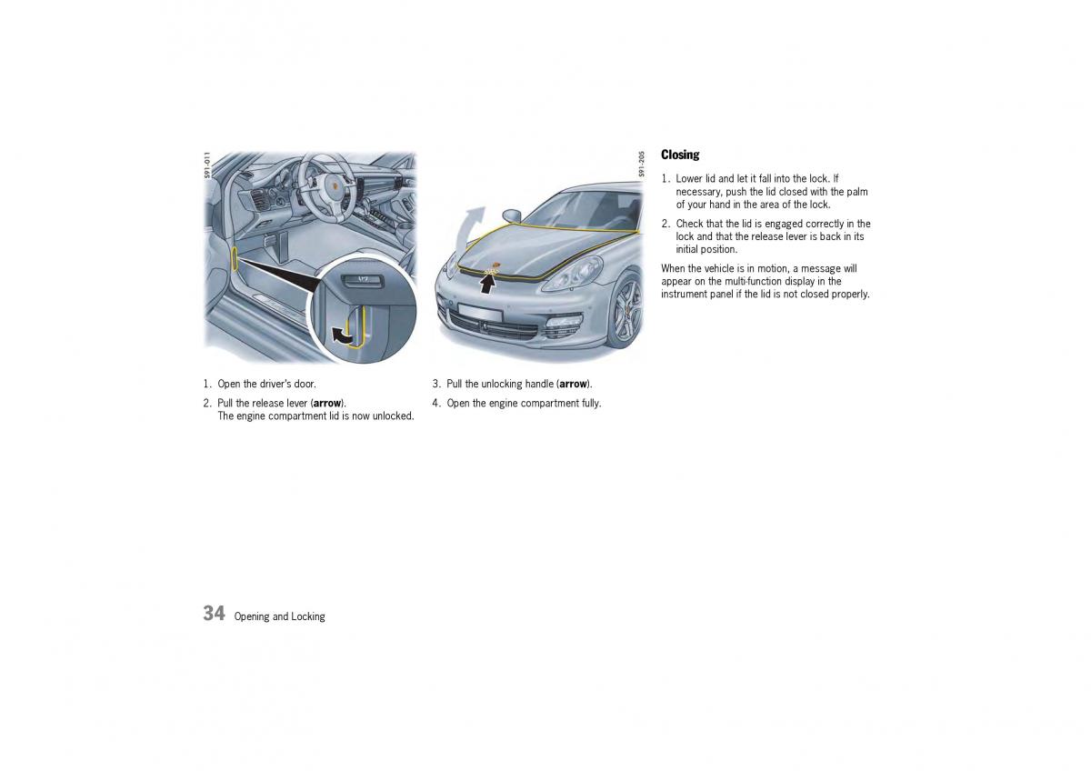 Porsche Panamera 970 owners manual / page 36