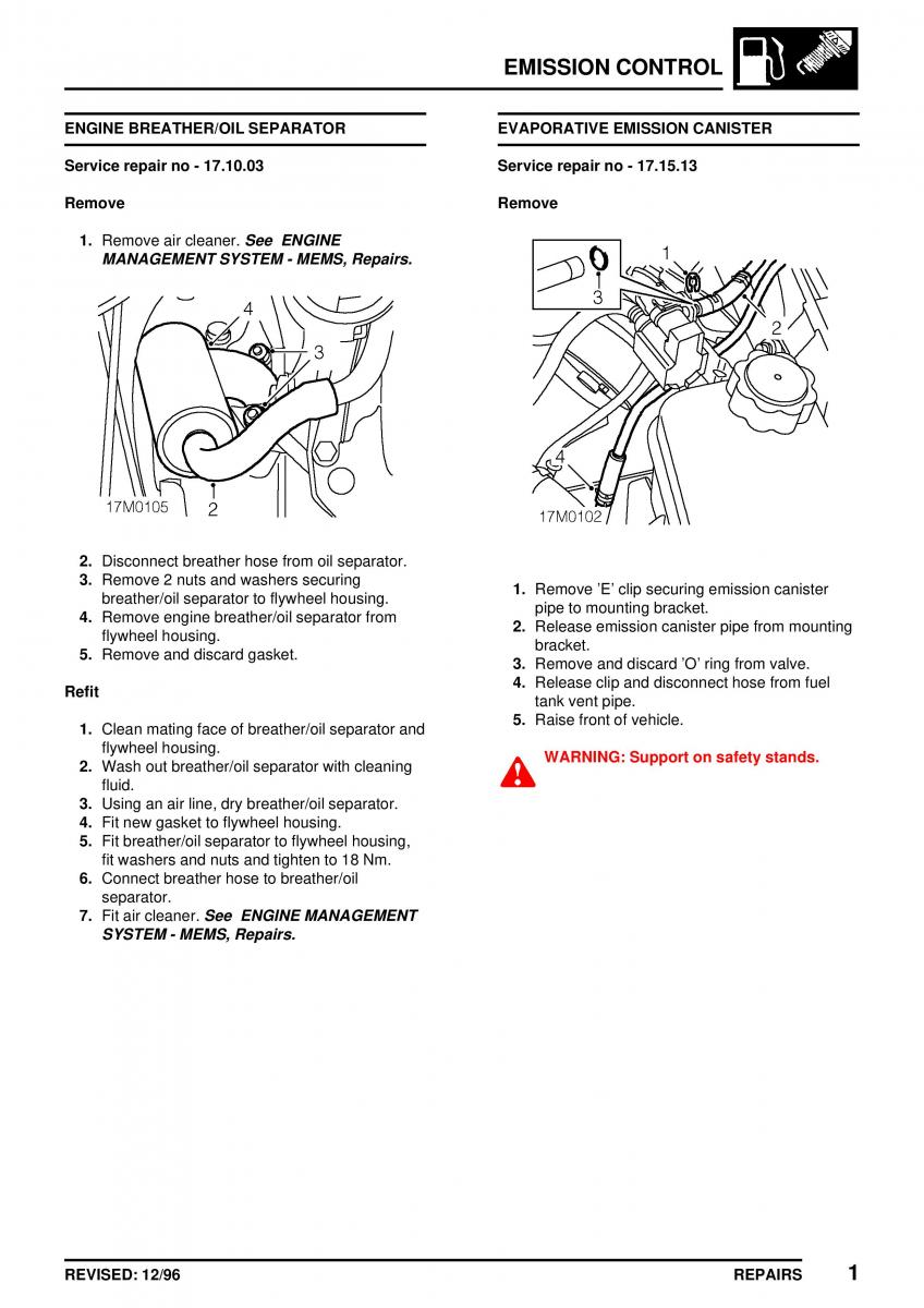 Mini Cooper workshop manual / page 101