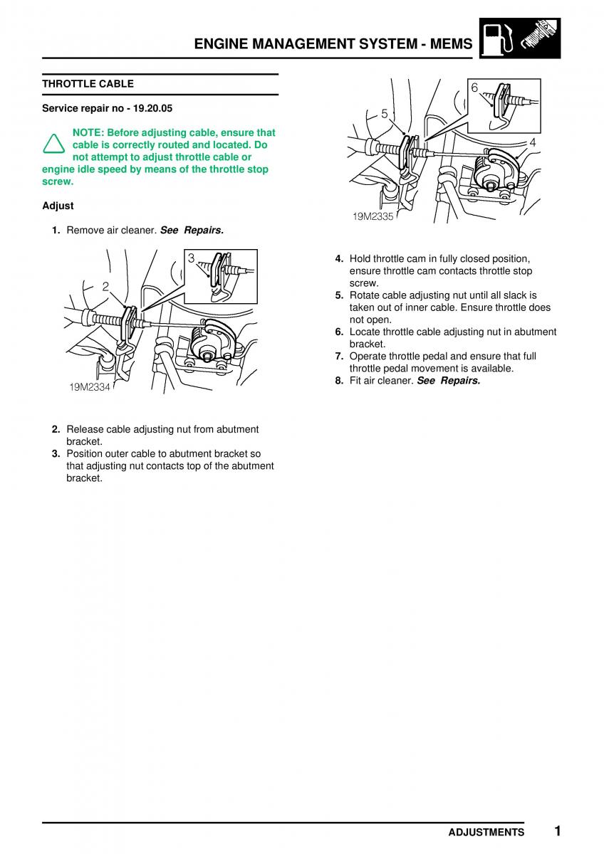 Mini Cooper workshop manual / page 119