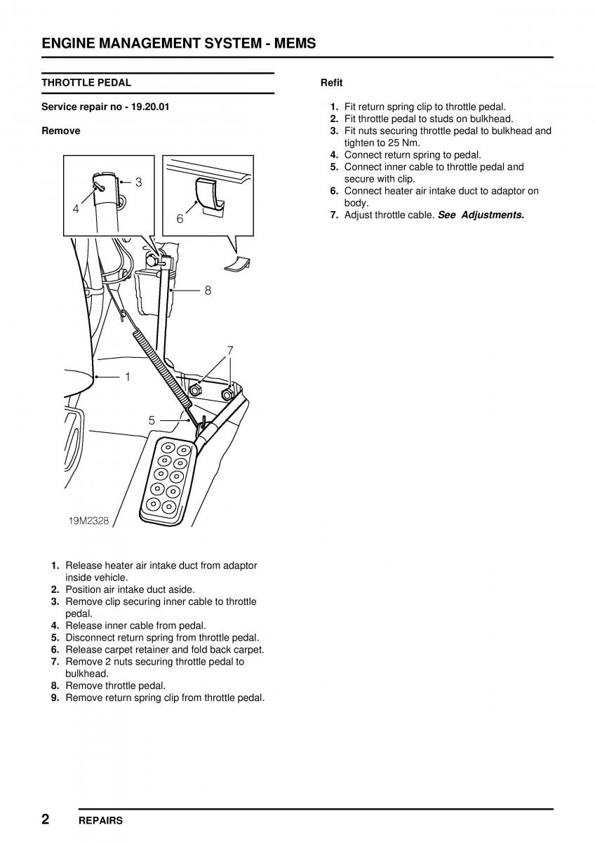 Mini Cooper workshop manual / page 122