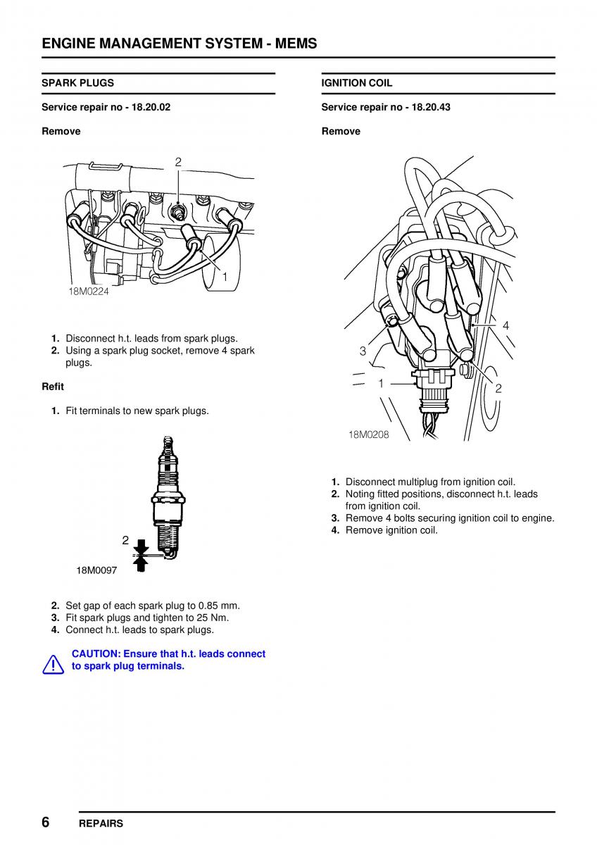 Mini Cooper workshop manual / page 126