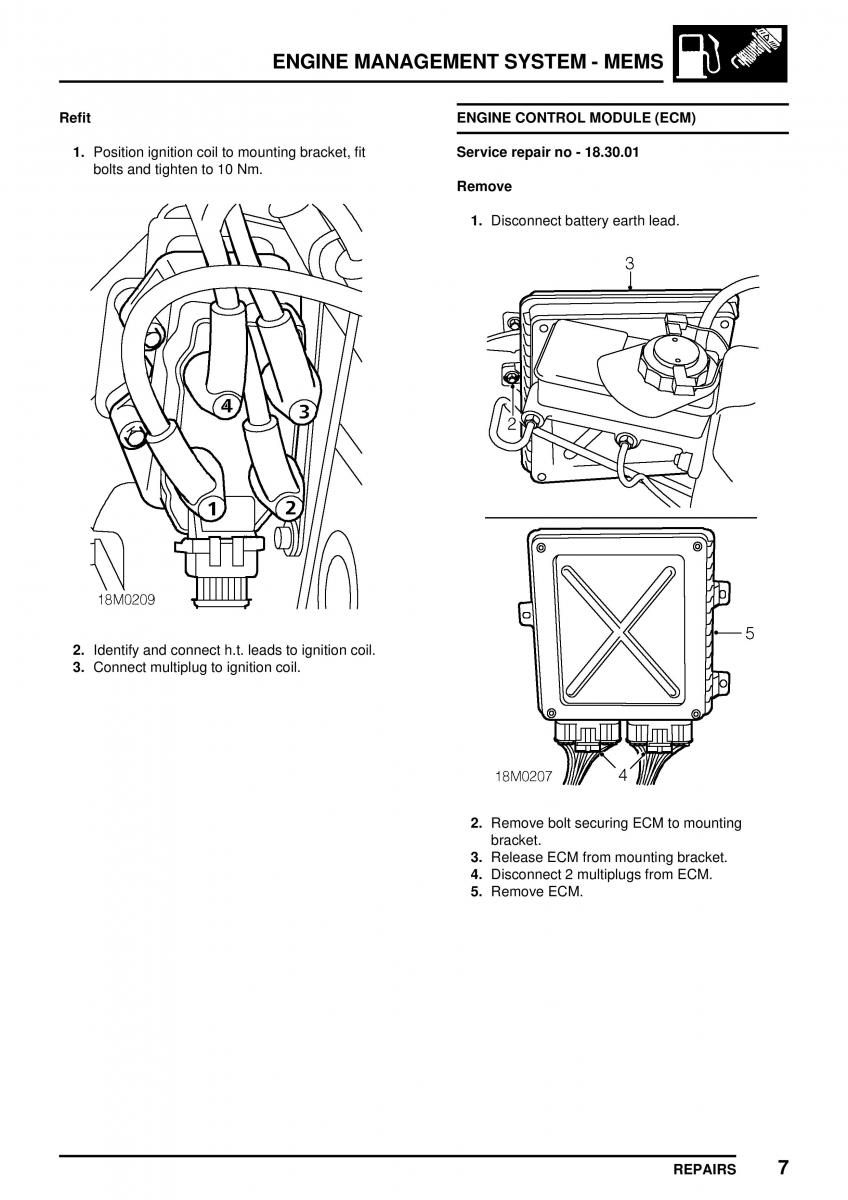 Mini Cooper workshop manual / page 127