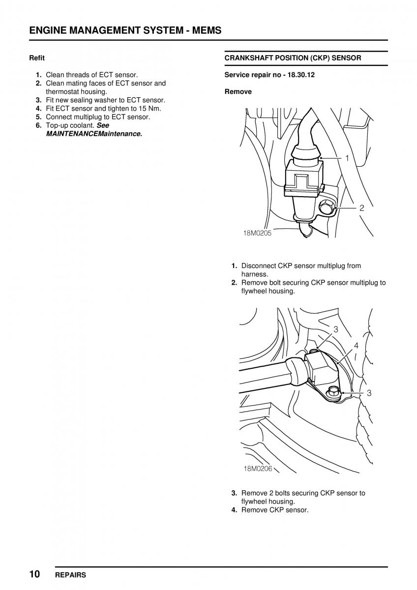 Mini Cooper workshop manual / page 130