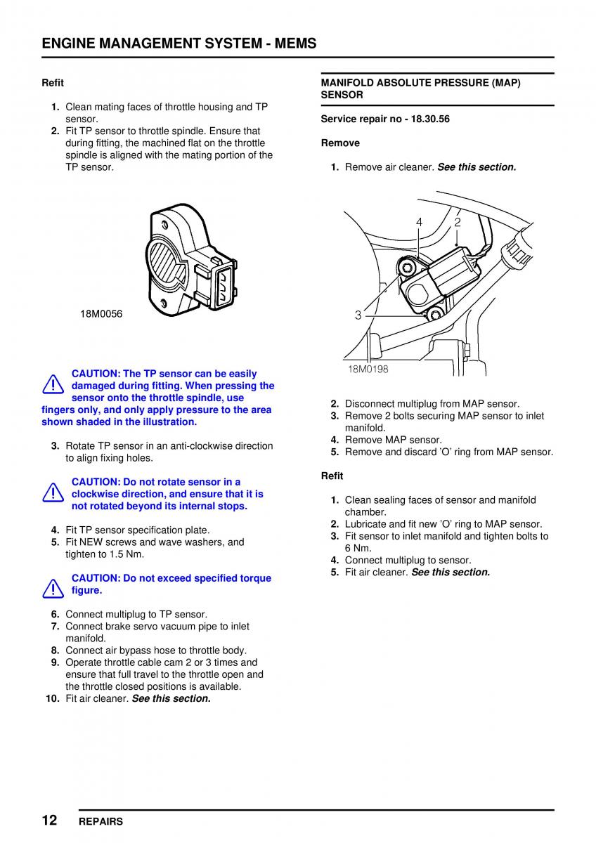 Mini Cooper workshop manual / page 132