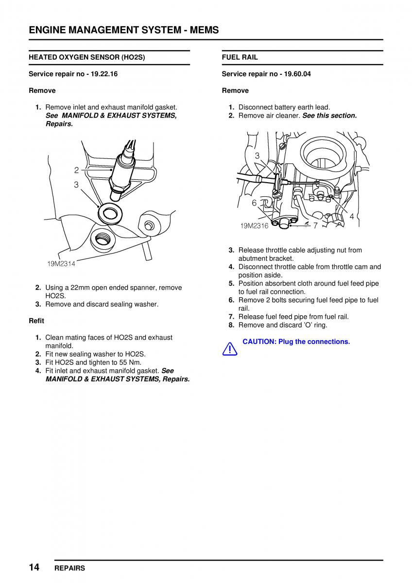 Mini Cooper workshop manual / page 134