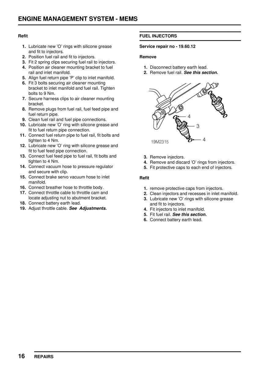 Mini Cooper workshop manual / page 136