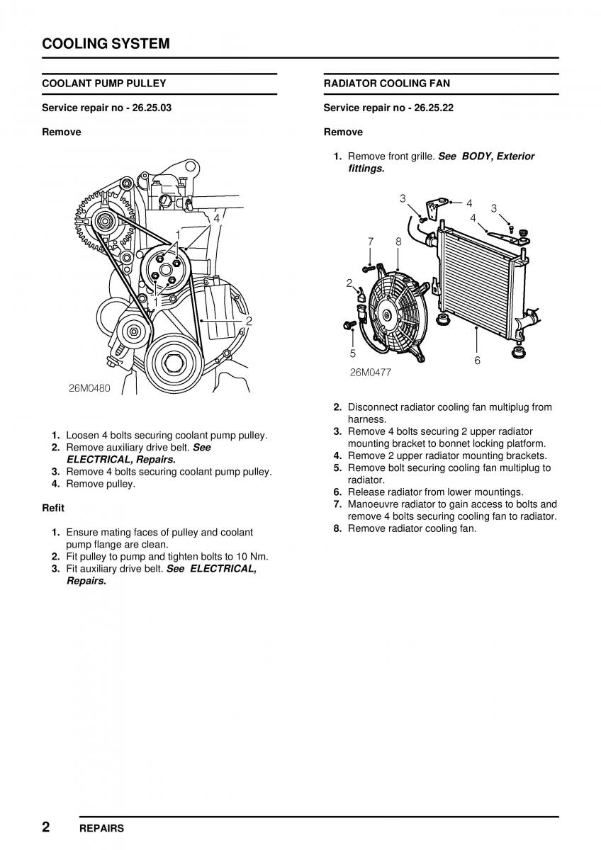 Mini Cooper workshop manual / page 156