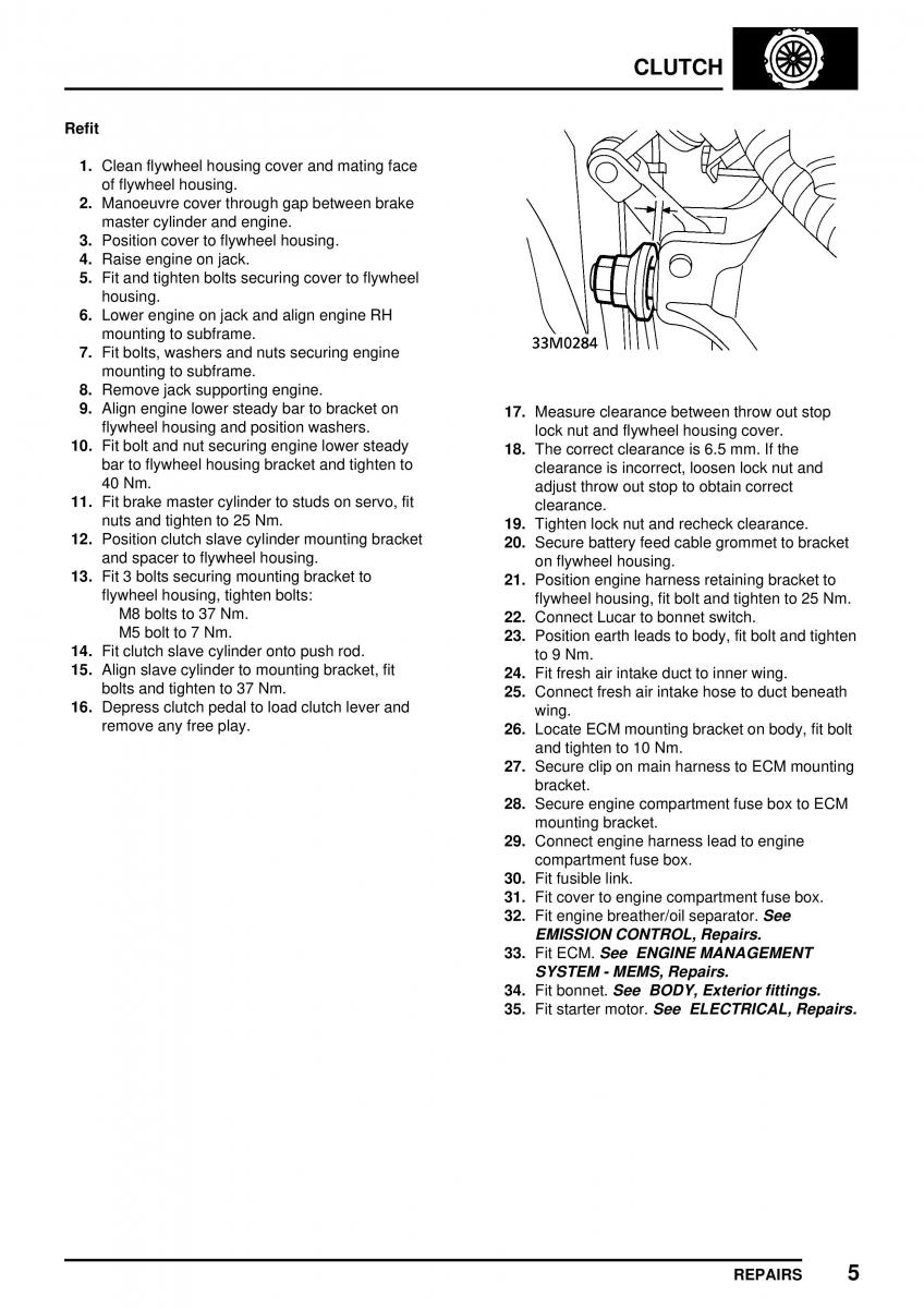 Mini Cooper workshop manual / page 185