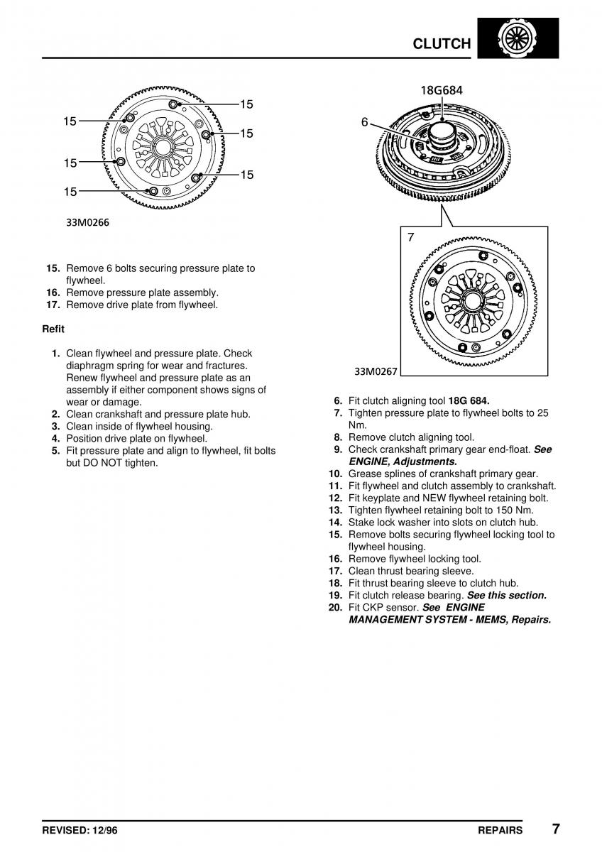 Mini Cooper workshop manual / page 187