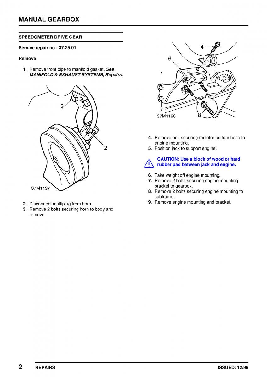 Mini Cooper workshop manual / page 198