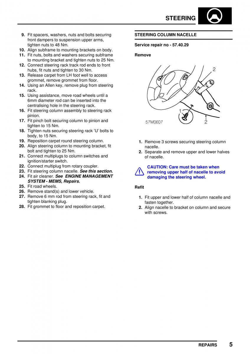 Mini Cooper workshop manual / page 219