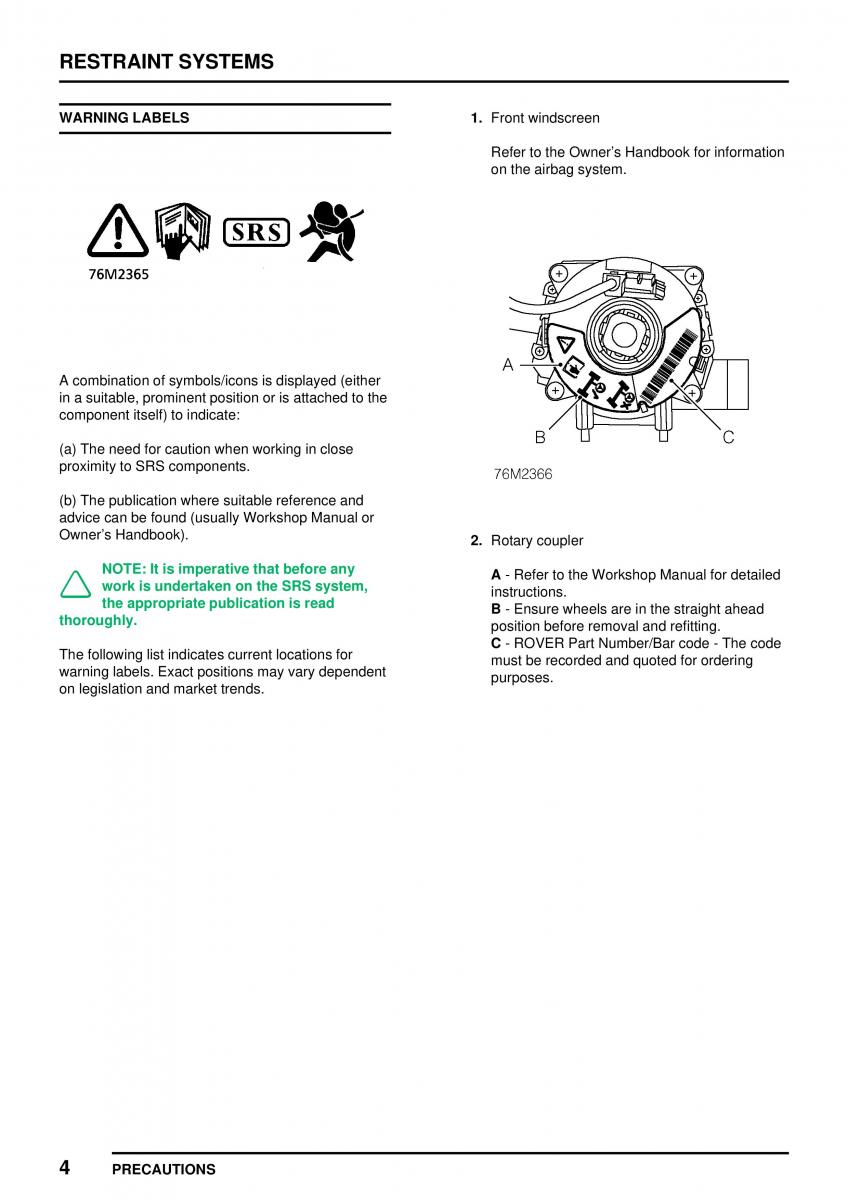 Mini Cooper workshop manual / page 266