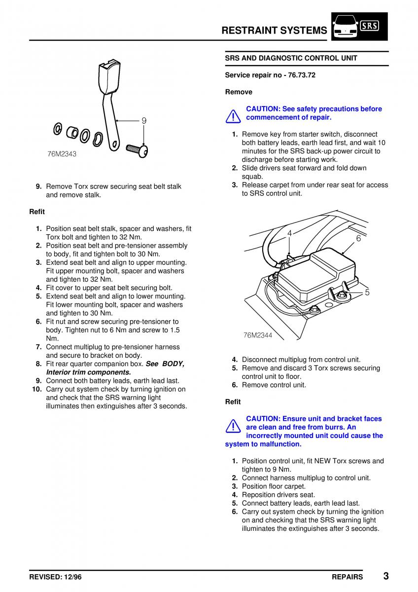 Mini Cooper workshop manual / page 277