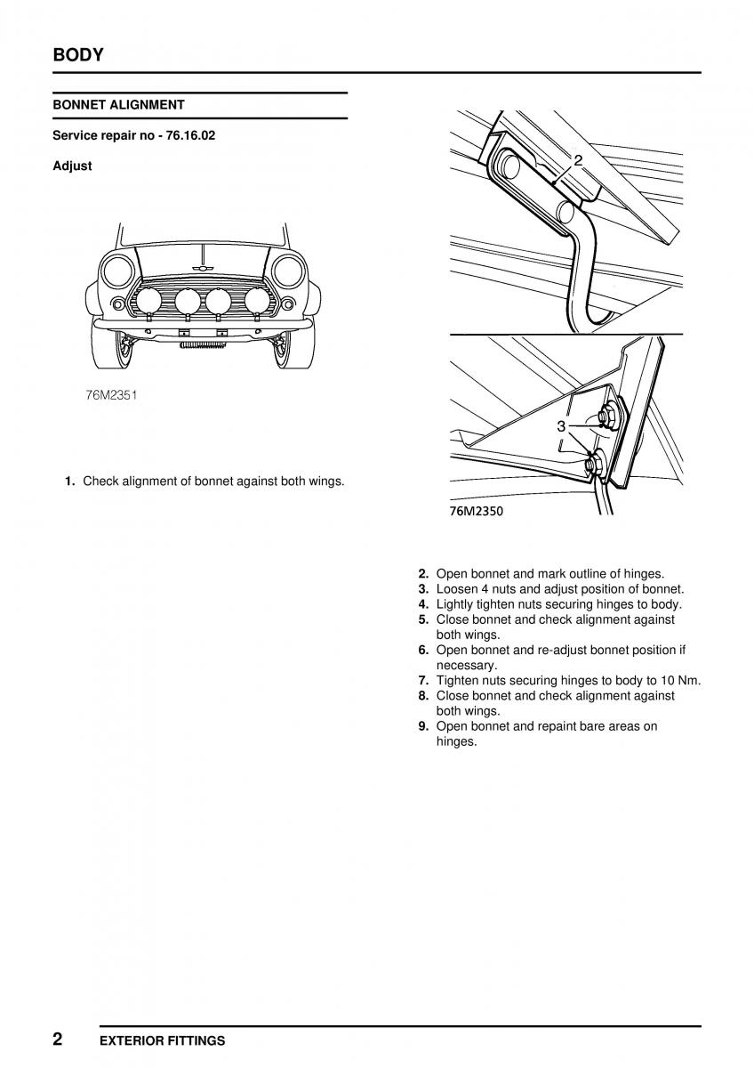 Mini Cooper workshop manual / page 284