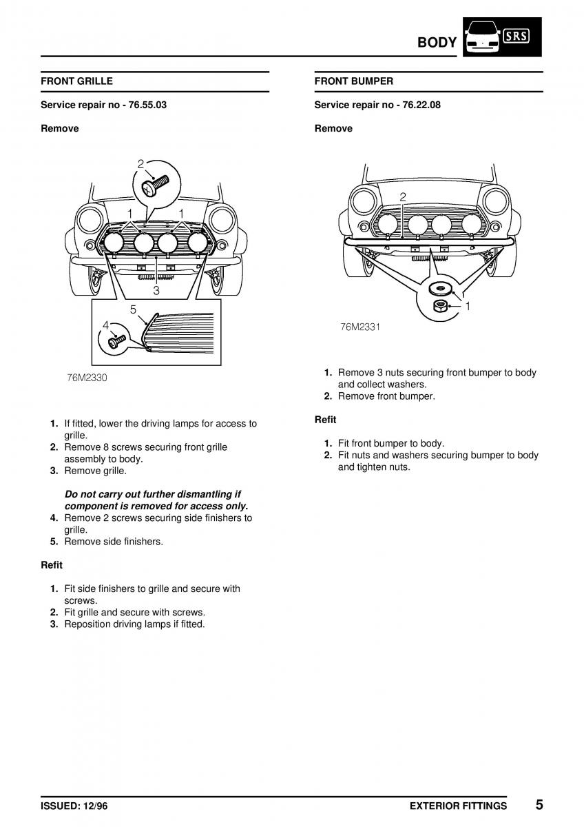 Mini Cooper workshop manual / page 287