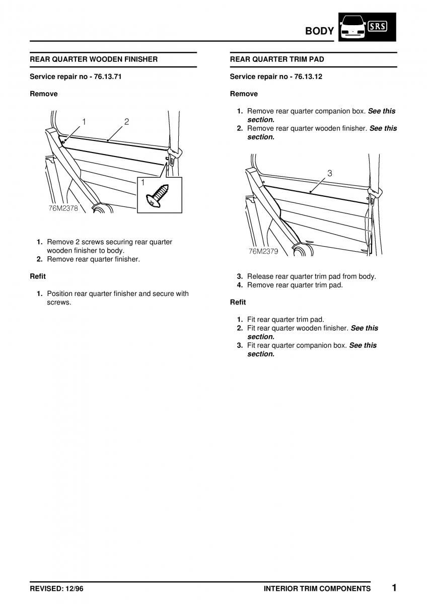 Mini Cooper workshop manual / page 291